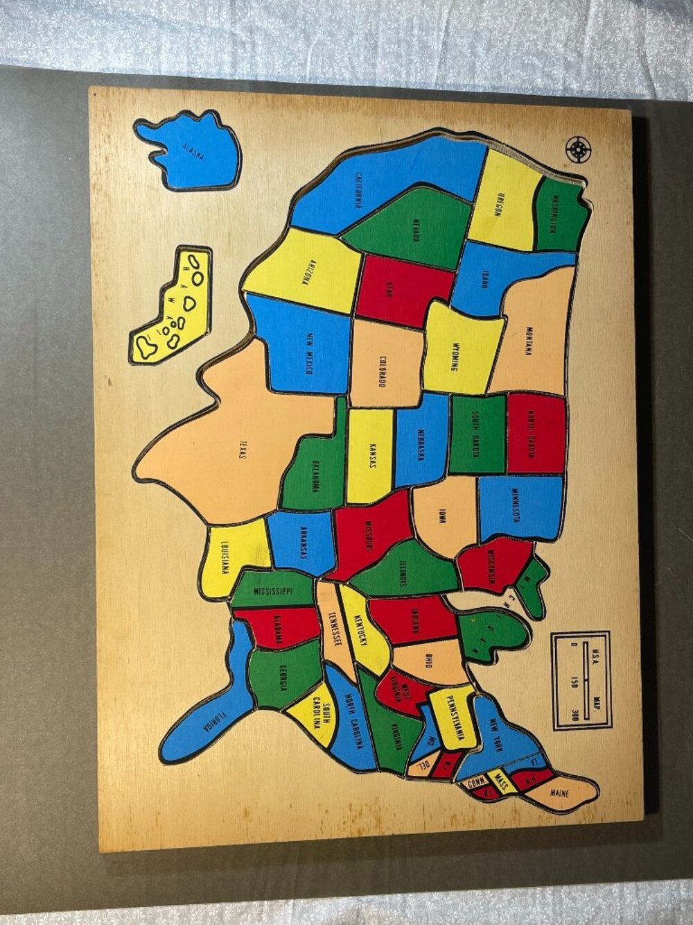 1992 Vintage Wooden USA puzzle Chadwick-Miller Complete (2065)